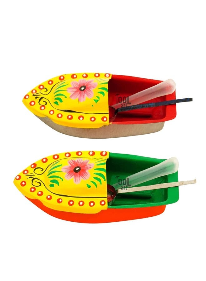 TOOLART Classic Steam Powered Tin Metal Pop Pop Boat, Candle Powered Putt Putt Water Toy with Vintage Design, Multicolor (rg_steam_Boat_YL2S) - Image 2