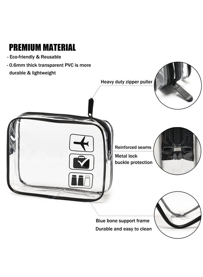 MODENGKONGJIAN TSA Approved Toiletry Bag, 3 Pcs Clear Toiletries Bags Quart Size Travel Makeup Cosmetic Bag for Women Men, Carry on Airport Airline Compliant Bag (Multicolor) - Image 3