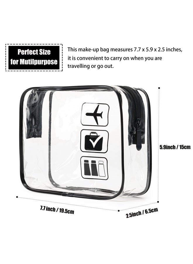 MODENGKONGJIAN TSA Approved Toiletry Bag, 3 Pcs Clear Toiletries Bags Quart Size Travel Makeup Cosmetic Bag for Women Men, Carry on Airport Airline Compliant Bag (Multicolor) - Image 4