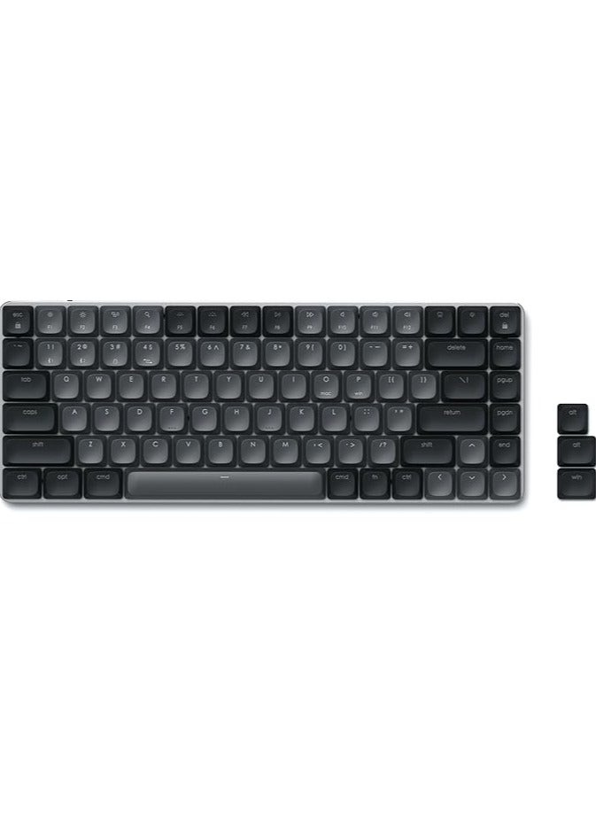 erorex 75% Mechanical Keyboard, LED Backlit Bluetooth Keyboard, 84 Keys Compact Wireless Keyboard, Gaming Keyboard for Mac and Windows - Dark Grey/Grey - Image 1