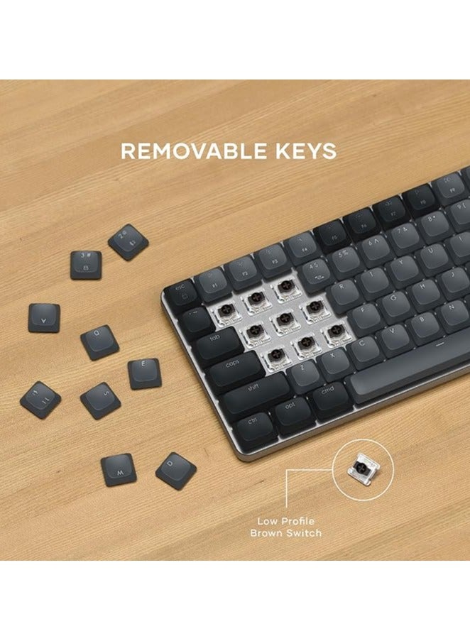 erorex 75% Mechanical Keyboard, LED Backlit Bluetooth Keyboard, 84 Keys Compact Wireless Keyboard, Gaming Keyboard for Mac and Windows - Dark Grey/Grey - Image 3