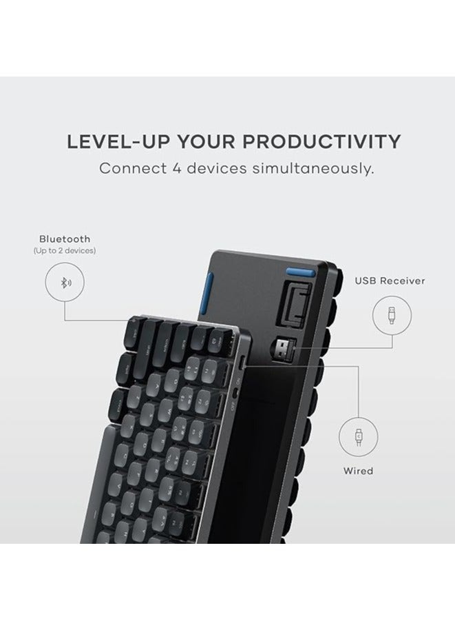 erorex 75% Mechanical Keyboard, LED Backlit Bluetooth Keyboard, 84 Keys Compact Wireless Keyboard, Gaming Keyboard for Mac and Windows - Dark Grey/Grey - Image 5