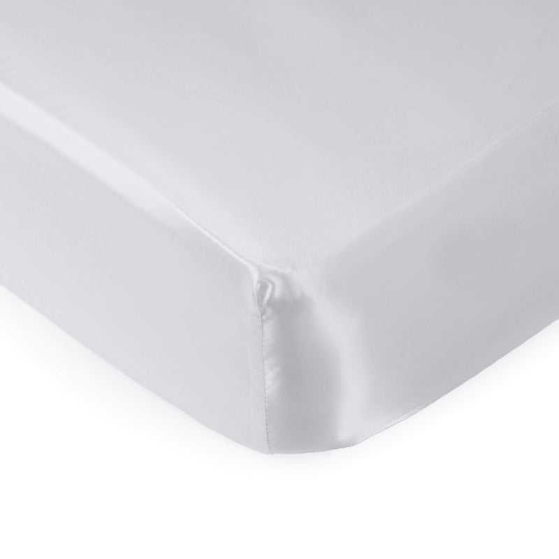 Pro Goleem Satin Soft Crib Sheet Great for Baby with Sensitive Hair Silky Baby Sheet White Unisex 52â€™â€™x28â€™â€™x8â€™â€™ Fitted Sheet - Image 1