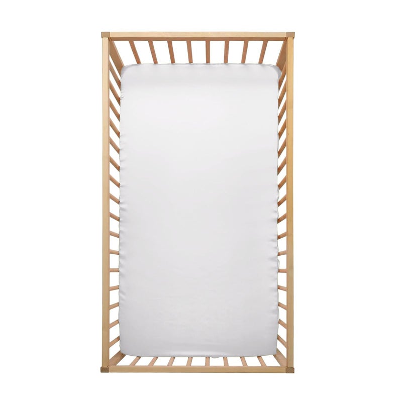 Pro Goleem Satin Soft Crib Sheet Great for Baby with Sensitive Hair Silky Baby Sheet White Unisex 52â€™â€™x28â€™â€™x8â€™â€™ Fitted Sheet - Image 2