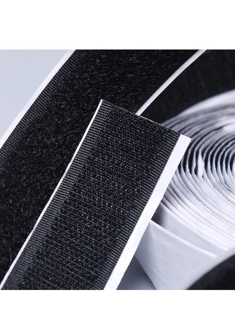 Generic Self-Adhesive Hook and Loop Strips Tape Roll Black Heavy Double Sided Sticky Duty Industrial Strength Fastener Interlocking for Household Kitchen School Office Set of 2  - Image 5