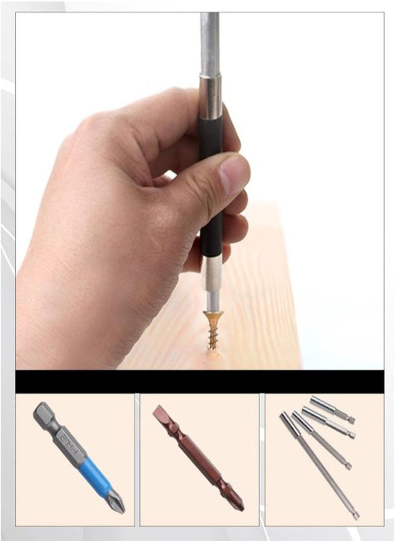GGOOT - Hex Shank Socket Drill Screw - Magnetic Tips Screwdriver Socket Bit Set - Extension Chuck Adapter For Hand Held Wrench And Electric Drills, 80mm 120mm 140mm - Image 1