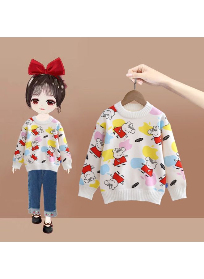 peppa Pig Autumn/winter New Fleece-lined Warm Knitted Kids Clothing - Image 3