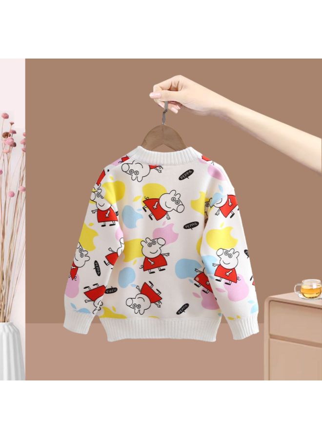 peppa Pig Autumn/winter New Fleece-lined Warm Knitted Kids Clothing - Image 4
