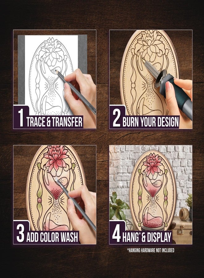 ArtSkills Wood Burning Kit for Beginners - Deluxe Pyrography Wood Engraving Art Kit with Burner Pen, Stencils, Watercolor Paints - 48 Piece DIY Woodburning Tool Kit for Adults and Kids - Image 3