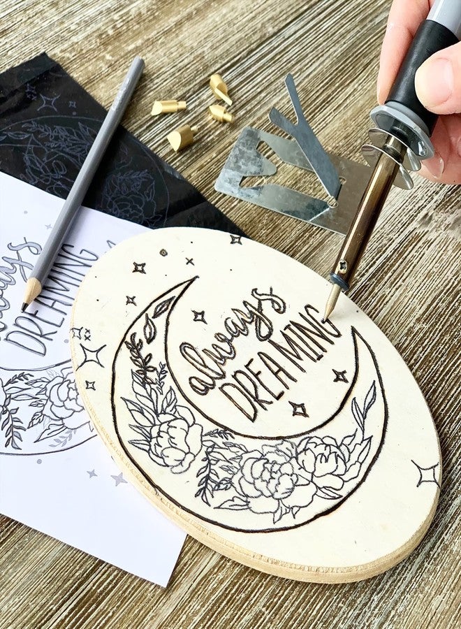 ArtSkills Wood Burning Kit for Beginners - Deluxe Pyrography Wood Engraving Art Kit with Burner Pen, Stencils, Watercolor Paints - 48 Piece DIY Woodburning Tool Kit for Adults and Kids - Image 5