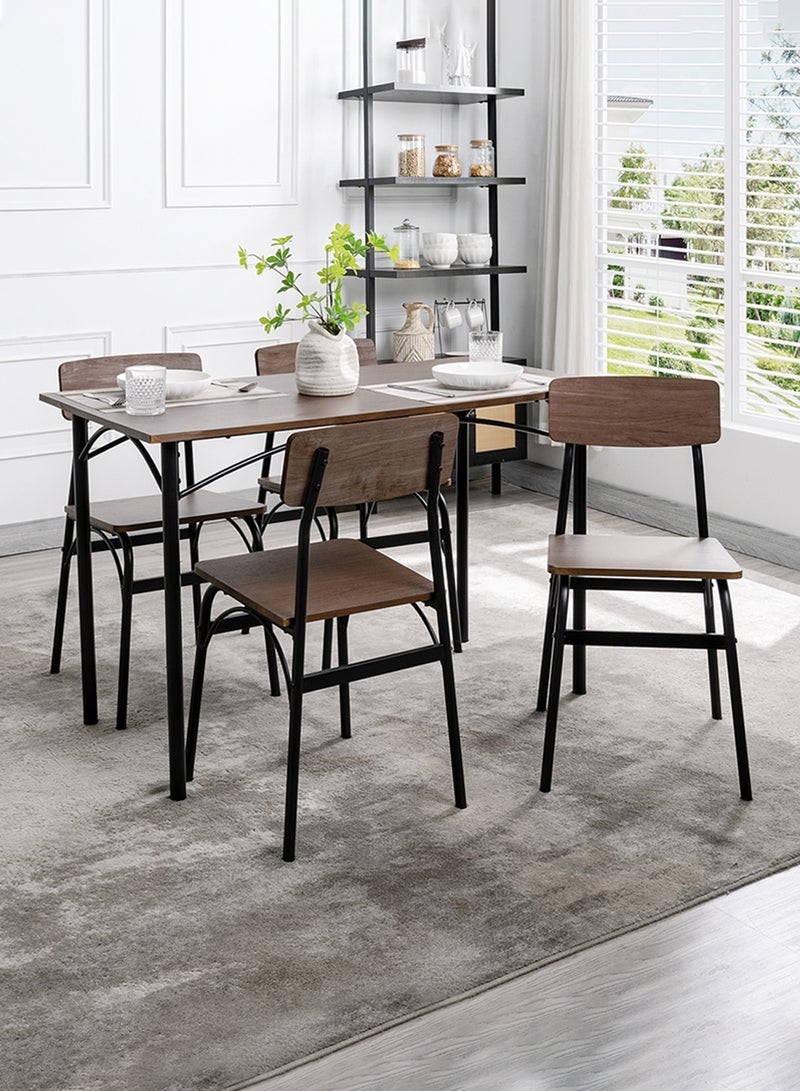 شويوين طقم طاولة طعام، طاولة طعام مع 4 كراسي، طقم طاولة طعام من 5 قطع، مناسب للمنزل، المطعم، الشقة - Image 2