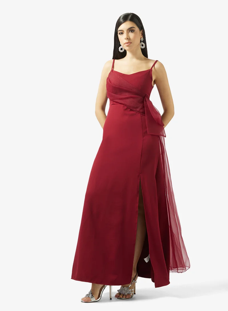 Ella Limited Edition  Draped Evening Dress With Slit for Women | Best Price UAE