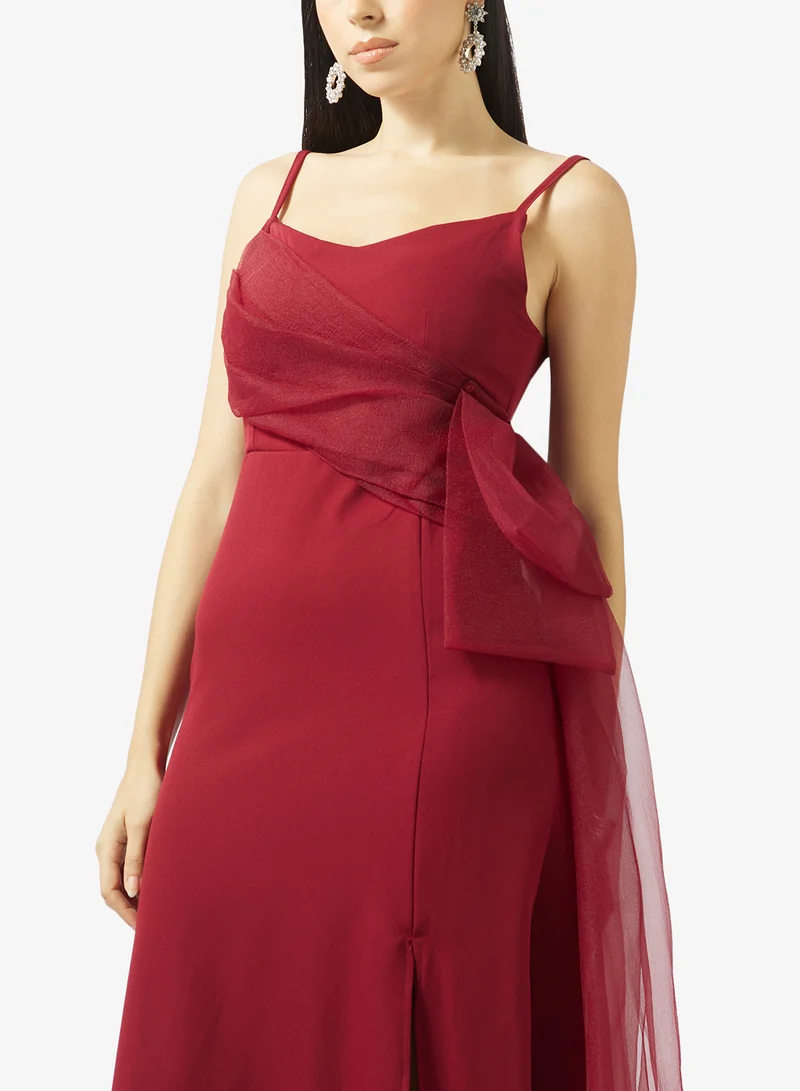 Ella Limited Edition  Draped Evening Dress With Slit for Women | Best Price UAE
