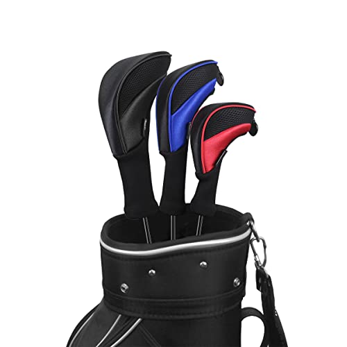 Scott Edward 3Pcs Long Neck Mesh Golf Club Headcovers Set Golf Club Head Covers for Driver Fairway Hybrids Woods - Image 1