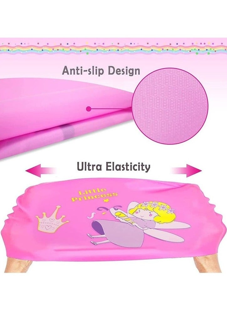 Cuken 2 Pcs Kids Swimming Cap Swim Cap, Cartoon Swim Cap Stretchable Waterproof Swimming Cap, Comfortable Swimming Hat, Durable Silicone Swimming Cap - Image 3