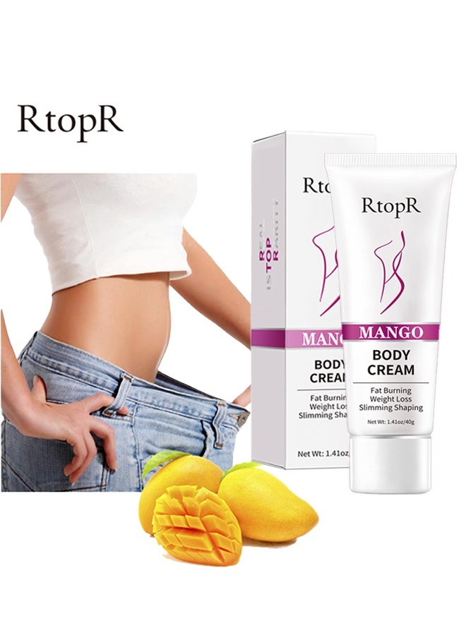 آر توب آر كريم الجسم بالمانجو - تحسين نظام التمثيل الغذائي ، وتحفيز الدهون بشكل أفضل ، ومنع وتثبيط تخليق الدهون بشكل فعال ، واللدونة المثالية ، كريم تدليك الجسم 40 جم - Image 1