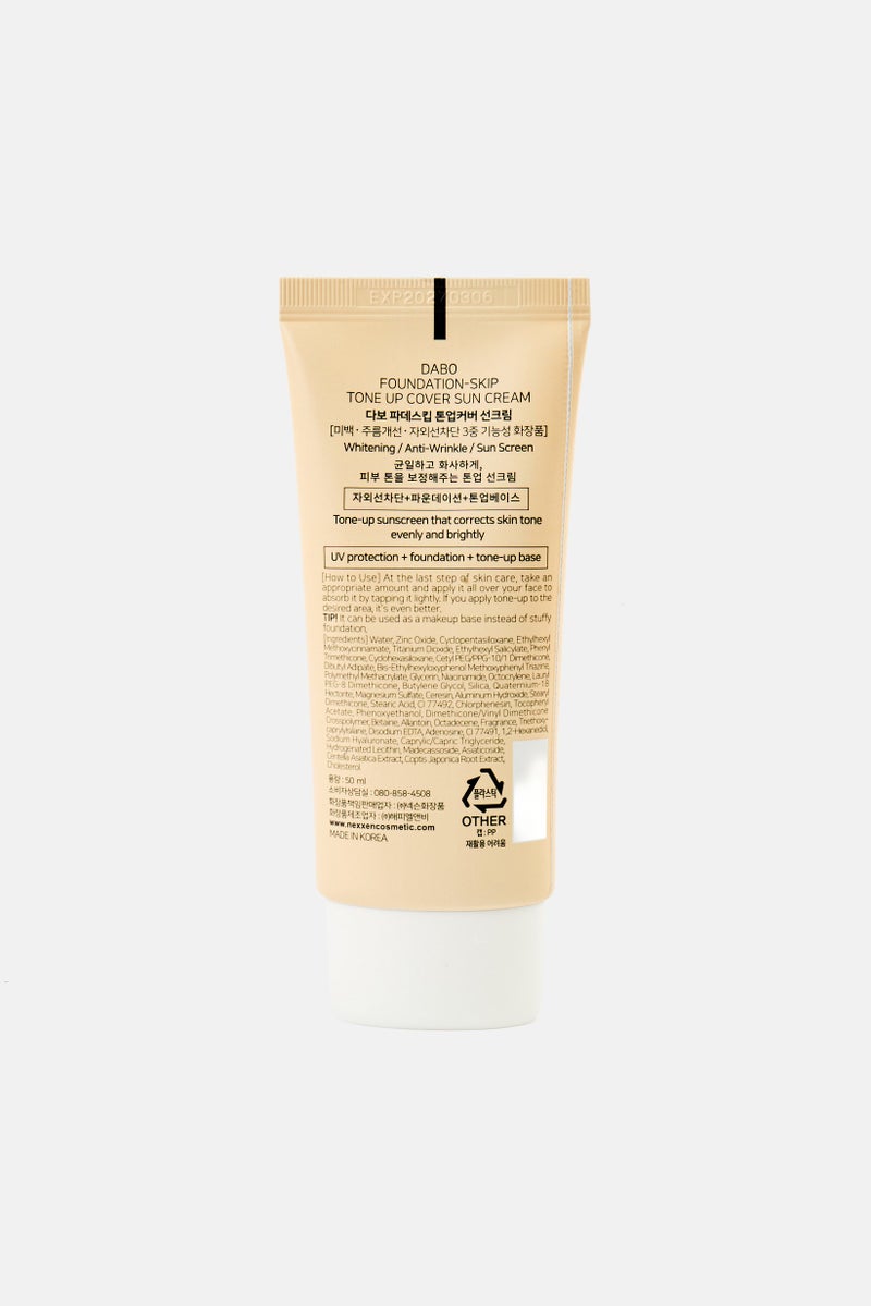 Dabo Foundation-Skip Tone Up Cover Sun Cream SPF50, 50ml - Image 2