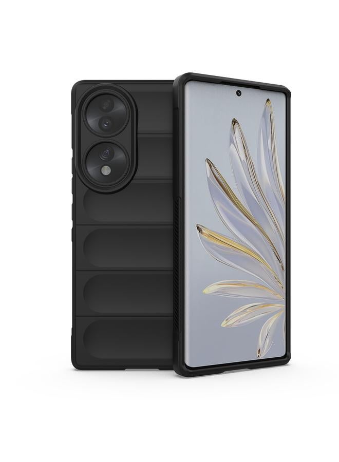 Green Tiger Case For Honor 70 5G Magic Shield TPU + Flannel Phone Case - Image 1