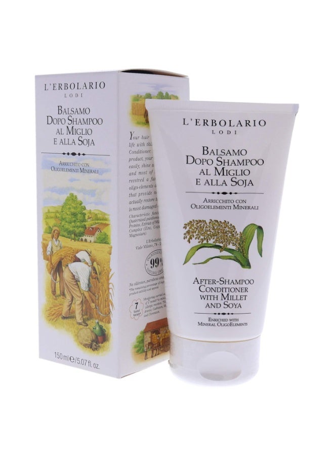 L'Erbolario L'Erbolario Millet and Soya After-Shampoo Hair Conditioner - Conditioner for Women and Men to Prevent Hair Loss - Protects Damaged, Dry Locks - 5.1 oz - Image 3