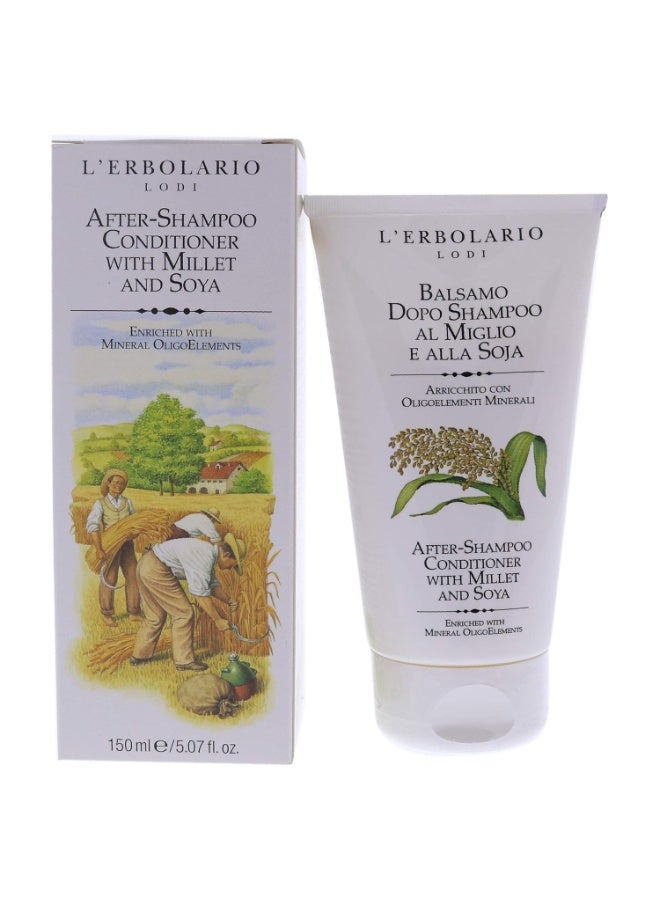 L'Erbolario L'Erbolario Millet and Soya After-Shampoo Hair Conditioner - Conditioner for Women and Men to Prevent Hair Loss - Protects Damaged, Dry Locks - 5.1 oz - Image 4