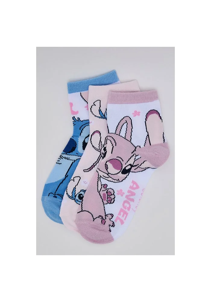R&b 3 Pack Angel Print Ankle Socks