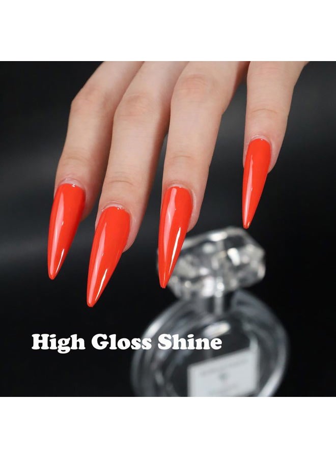 FZANEST Neon Orange Gel Nail Polish,15ml Bright Color Gel Polish Nail Art Lacquer Soak Off LED UV Manicure DIY At Home #D74 - Image 5
