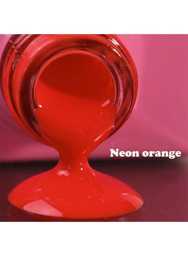 FZANEST Neon Orange Gel Nail Polish,15ml Bright Color Gel Polish Nail Art Lacquer Soak Off LED UV Manicure DIY At Home #D74 - Image 3