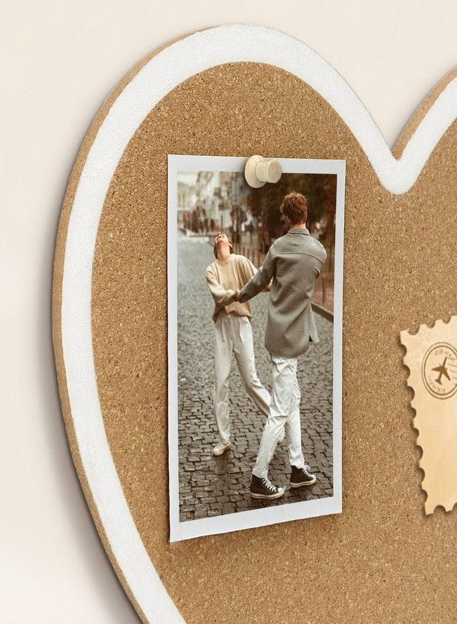YCCYYCCY Heart-Shaped Cork Board, 0.3 inch / 8mm Thick Pin Board for Walls, Approx. 10 x 12 inch / 26 x 30 cm Bulletin Board for Office, Home, School, Valentine's Decor(WT-1pc) - Image 2