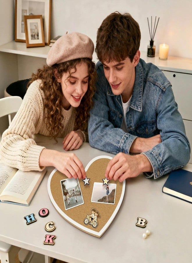 YCCYYCCY Heart-Shaped Cork Board, 0.3 inch / 8mm Thick Pin Board for Walls, Approx. 10 x 12 inch / 26 x 30 cm Bulletin Board for Office, Home, School, Valentine's Decor(WT-1pc) - Image 4