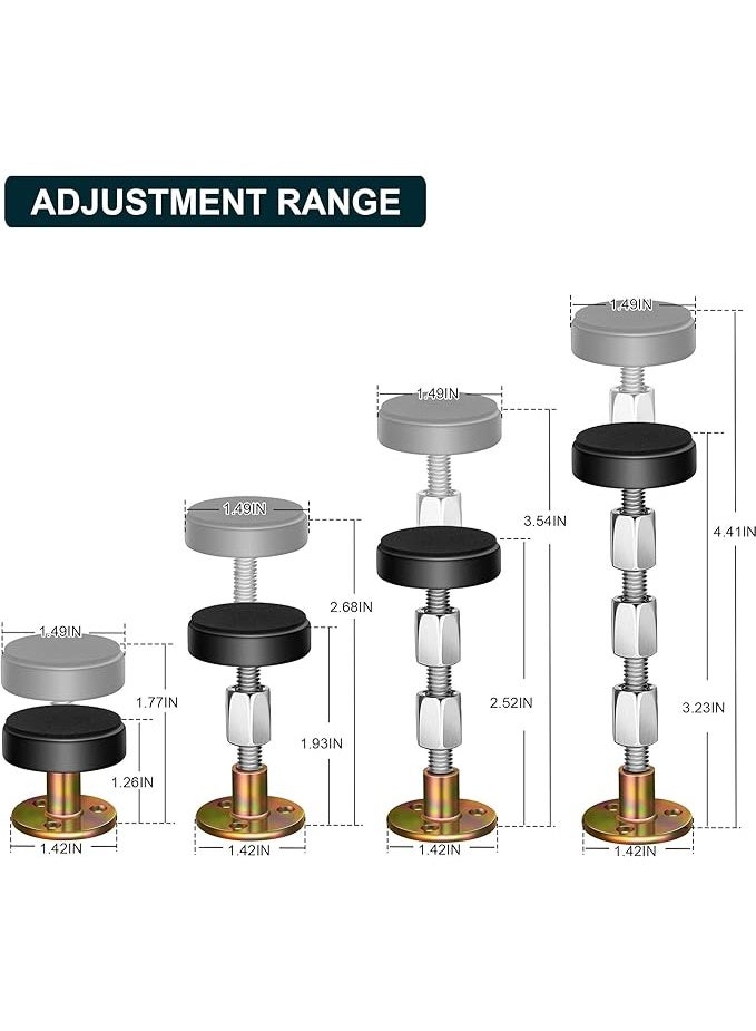 أداة تثبيت مضادة للاهتزاز لإطار السرير قابلة للتعديل – مثبتات رأس السرير لمنع الحركة والضوضاء، أداة سهلة التركيب لتثبيت رأس السرير والأثاث (30–112 ملم) - Image 3
