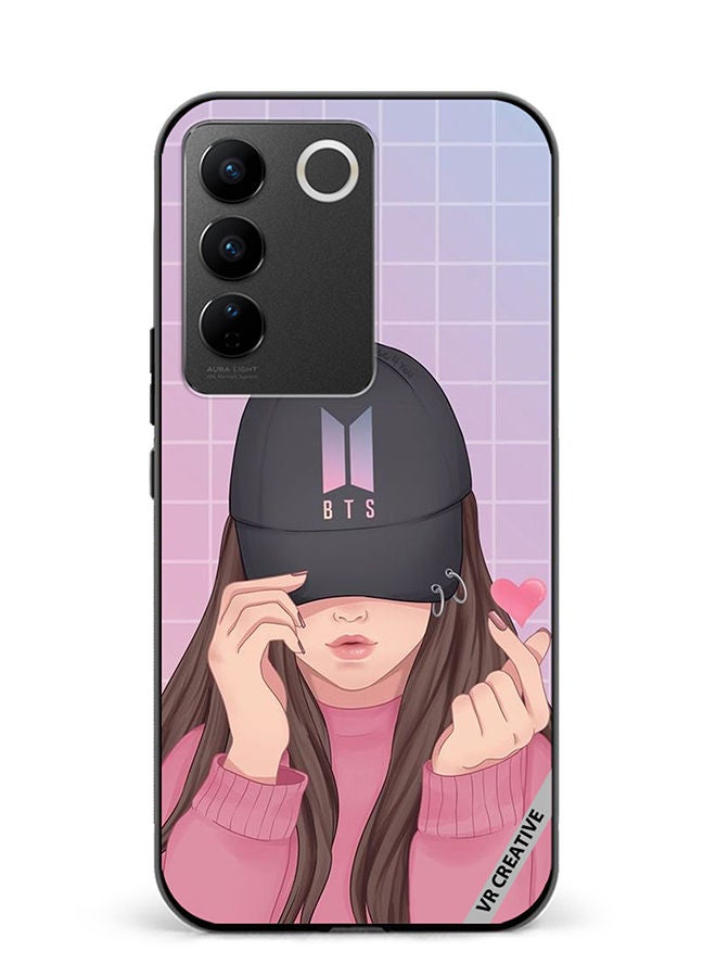 VR CREATIVE Protective Case Cover For Vivo V27 Bts Cap Girl Design Multicolour - Image 1