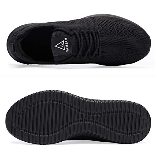 VAMJAM Men's Running Shoes Ultra Lightweight Breathable Walking Shoes Non Slip Athletic Fashion Sneakers Mesh Workout Casual Sports Shoes All Black Size 11 - Image 2