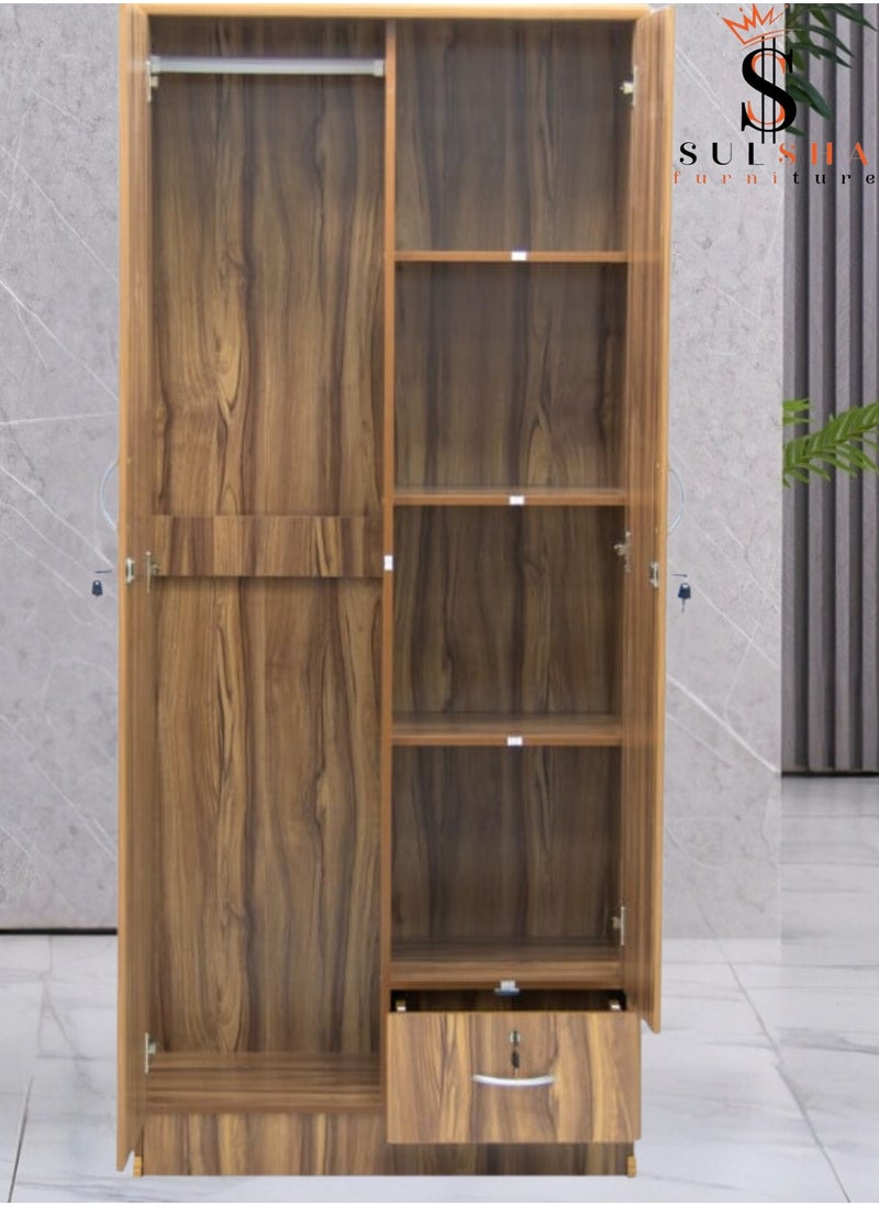 SULSHA - 2 Door Wooden Wardrobe Cabinet Cupboard Engineered Wood Perfect Modern Stylish Heavy Duty - Image 1