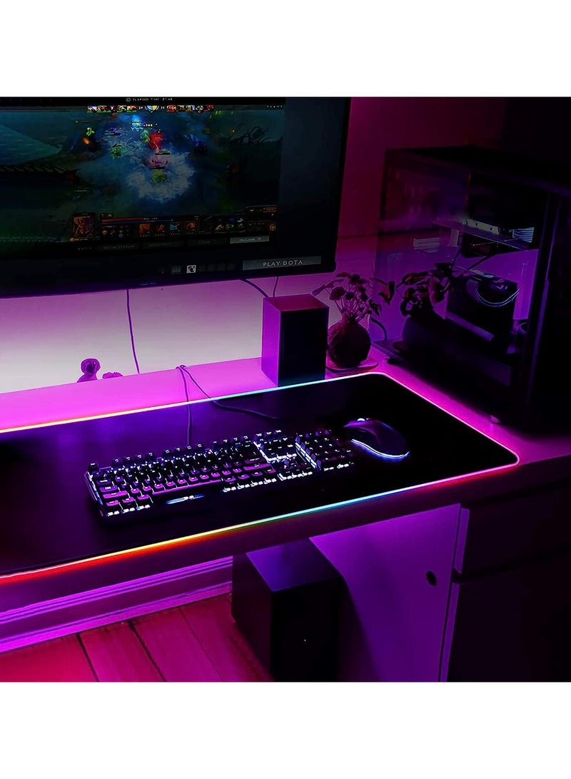 SKAFA RGB X-Large Mouse Pad | Large Gaming Mousepad with Nonslip Base 800 X 300 X 3mm | Colorful LED Light Keyboard Mat Game Playing Mouse Pad Suitable for Live Broadcasting, Games and Work - Image 3