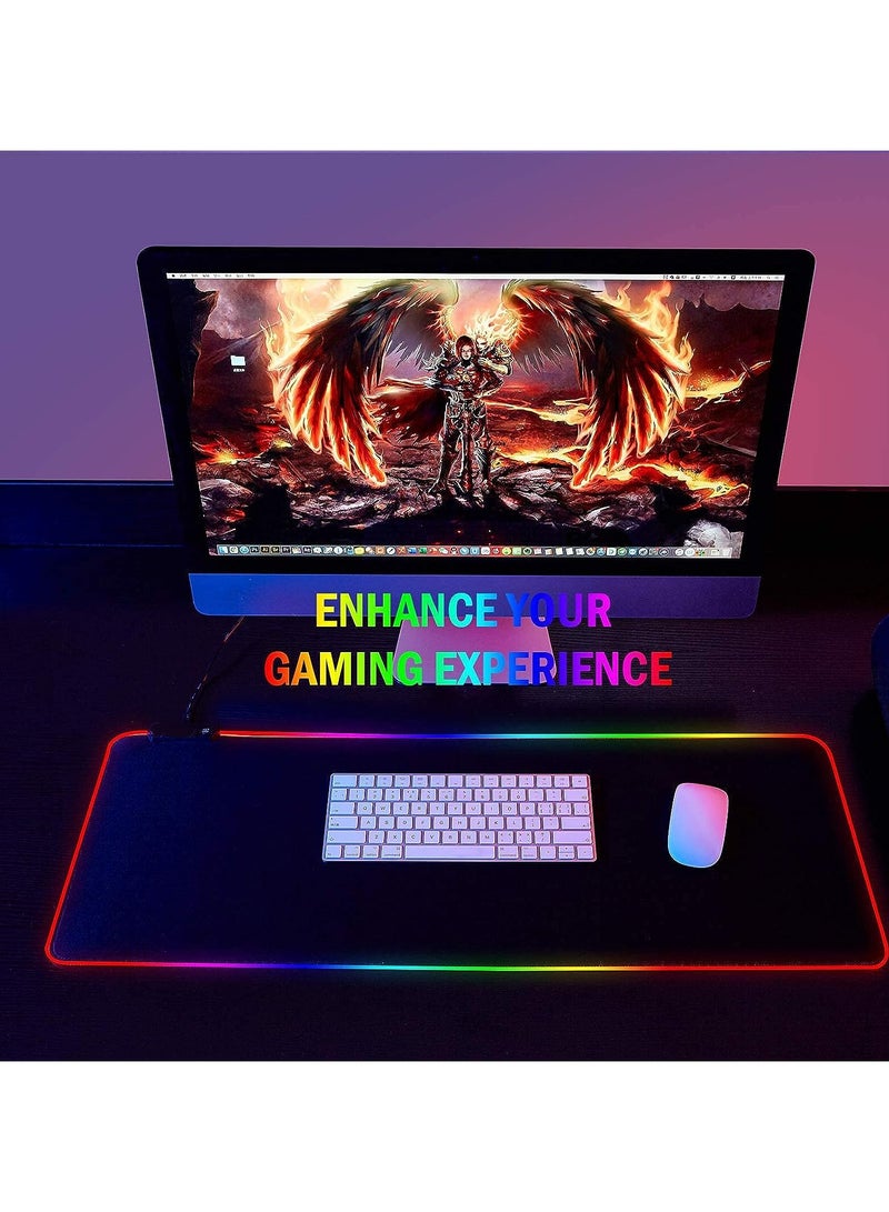 SKAFA RGB X-Large Mouse Pad | Large Gaming Mousepad with Nonslip Base 800 X 300 X 3mm | Colorful LED Light Keyboard Mat Game Playing Mouse Pad Suitable for Live Broadcasting, Games and Work - Image 2