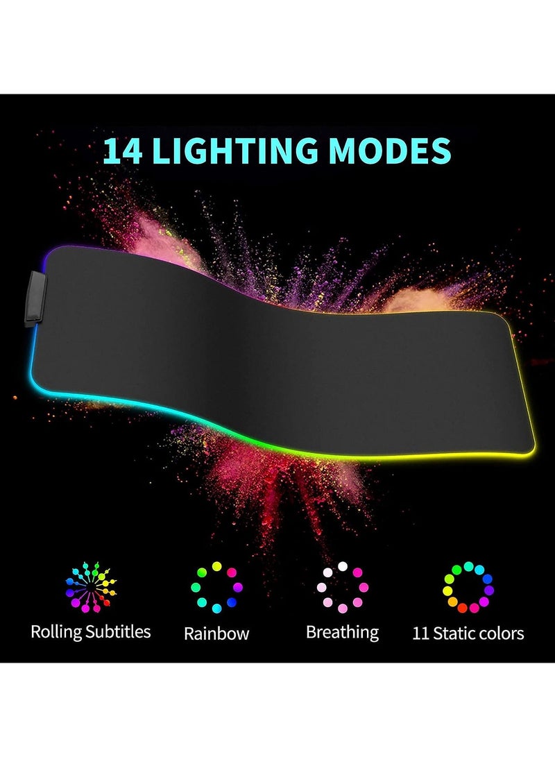 SKAFA RGB X-Large Mouse Pad | Large Gaming Mousepad with Nonslip Base 800 X 300 X 3mm | Colorful LED Light Keyboard Mat Game Playing Mouse Pad Suitable for Live Broadcasting, Games and Work - Image 4