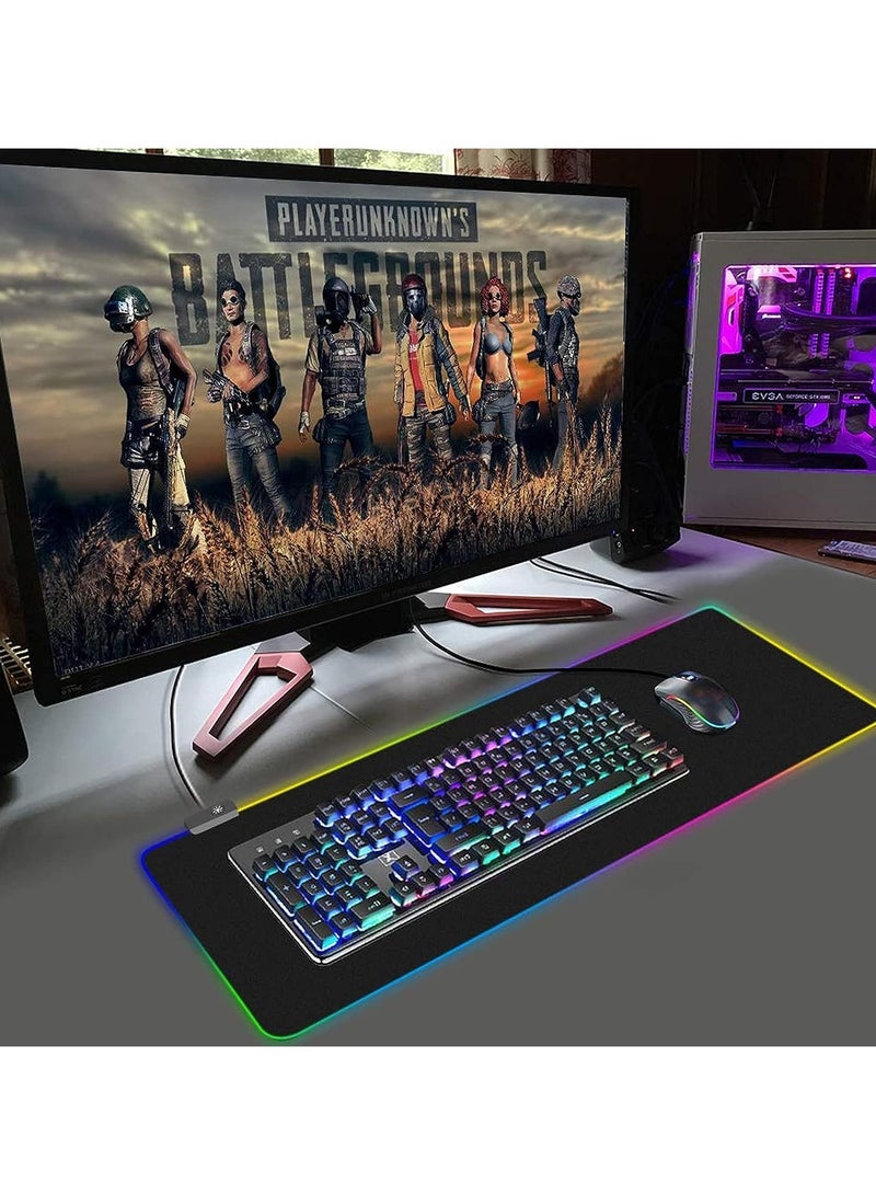 SKAFA RGB X-Large Mouse Pad | Large Gaming Mousepad with Nonslip Base 800 X 300 X 3mm | Colorful LED Light Keyboard Mat Game Playing Mouse Pad Suitable for Live Broadcasting, Games and Work - Image 5