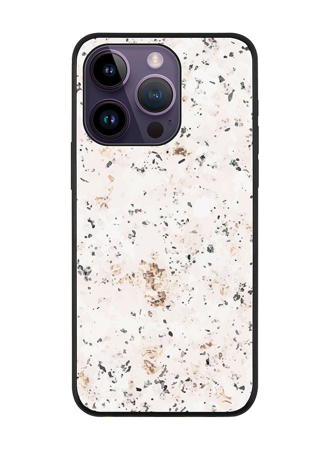 Stylizedd Rugged Black edge case for Apple iPhone 14 Pro Slim fit Soft Case Flexible Rubber Edges Anti Drop TPU Gel Thin Cover - Marble Print Stone - Image 1