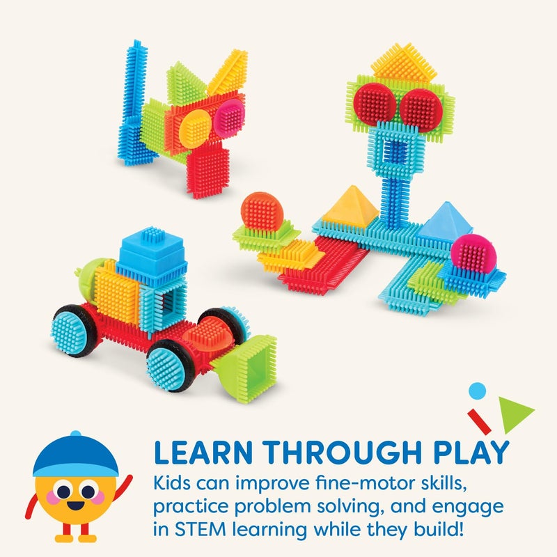 Battat â€“ Bristle Blocks â€“ STEM Interlocking Building Blocks â€“ 50 Pieces Playset â€“ Reusable Carry Case â€“ Developmental Toys for Toddlers & Kids â€“ Basic Builder Case â€“ 2+ Years - Image 5