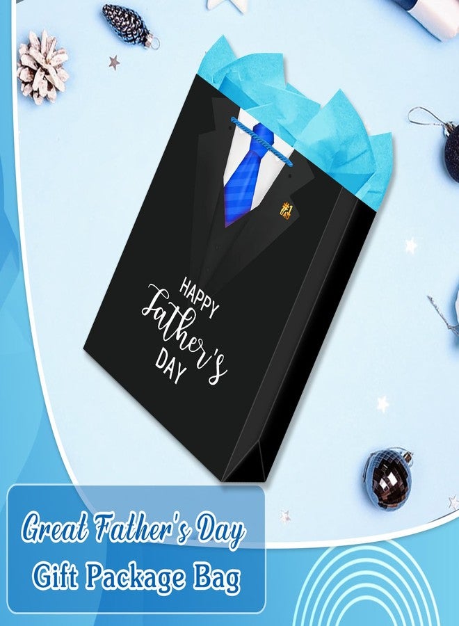 FLYAB Fathers Day Gift Bag - 13" Happy Father's Day Paper Gift Bag with Tissue Paper with Handle Large Gift Bag for Dad Husband Grandpa - Image 4