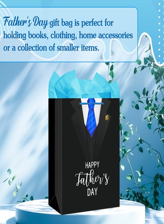 FLYAB Fathers Day Gift Bag - 13" Happy Father's Day Paper Gift Bag with Tissue Paper with Handle Large Gift Bag for Dad Husband Grandpa - Image 3