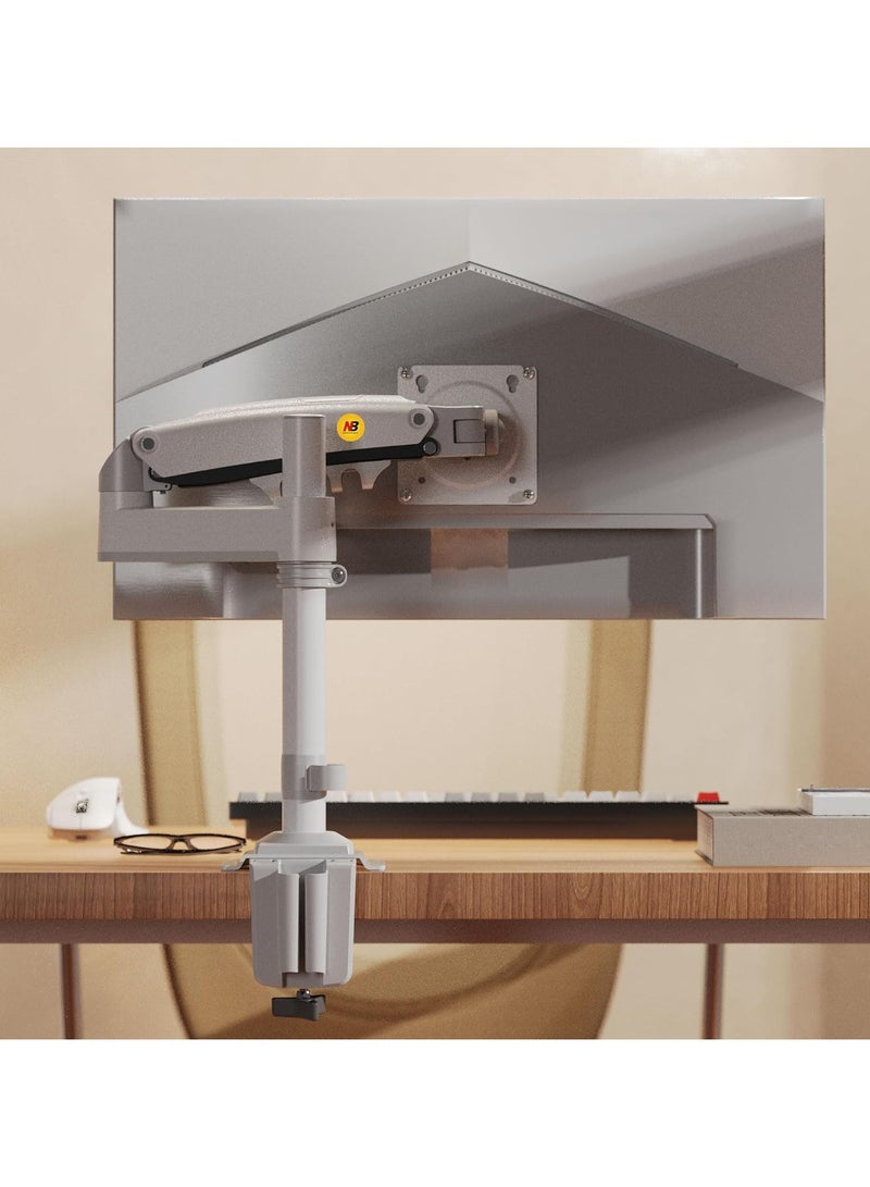 NB ERGONOMIC Universal Monitor Stand with Long Arm, Designed for 17-30 Inch Monitors 2K to 9K, Full Motion and Adjustable Swivel Height, Perfect for Monitors, H100 White  - Image 4