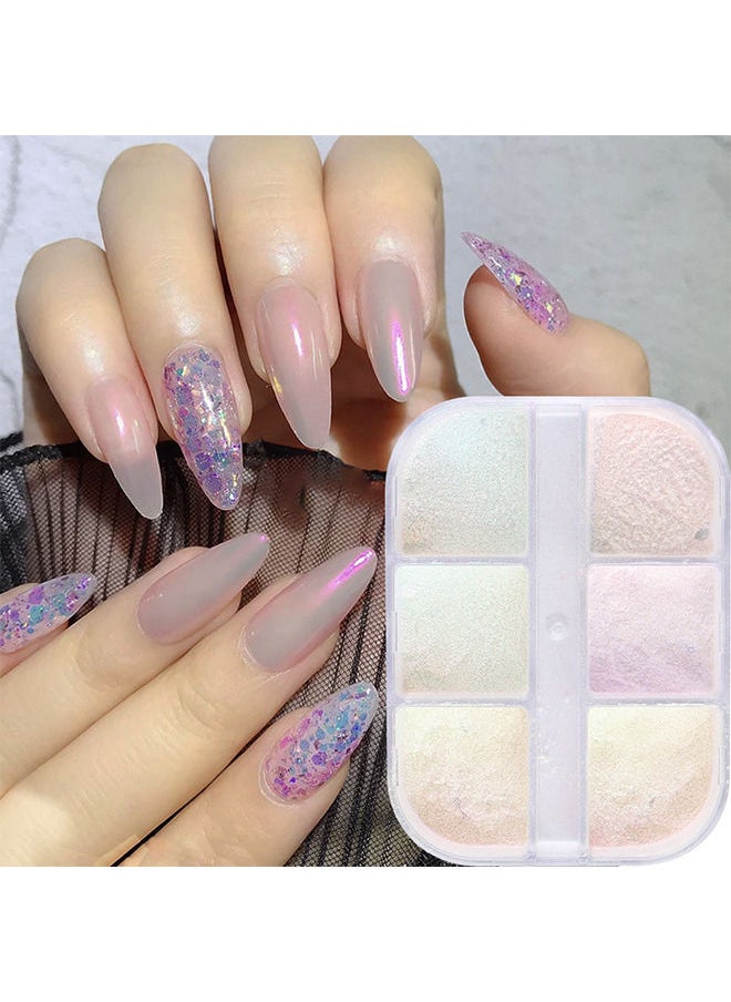 Chrome Nail Powder Metallic Mirror Effect Pigment Chrome Iridescent Pearl Mica Powder Mirror Laser Aurora Nail Powder Aurora Powder for Nail Art
