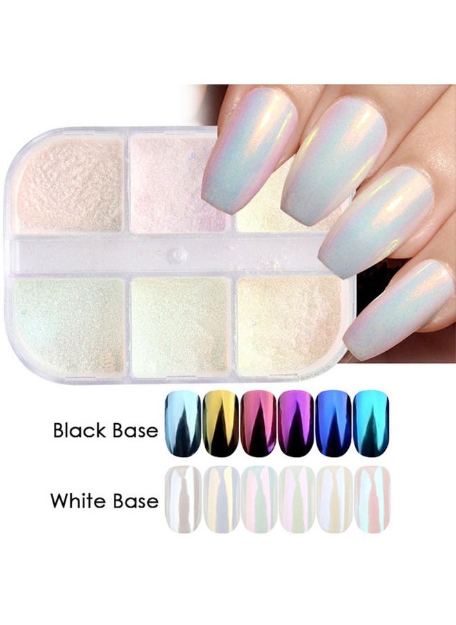 Chrome Nail Powder Metallic Mirror Effect Pigment Chrome Iridescent Pearl Mica Powder Mirror Laser Aurora Nail Powder Aurora Powder for Nail Art