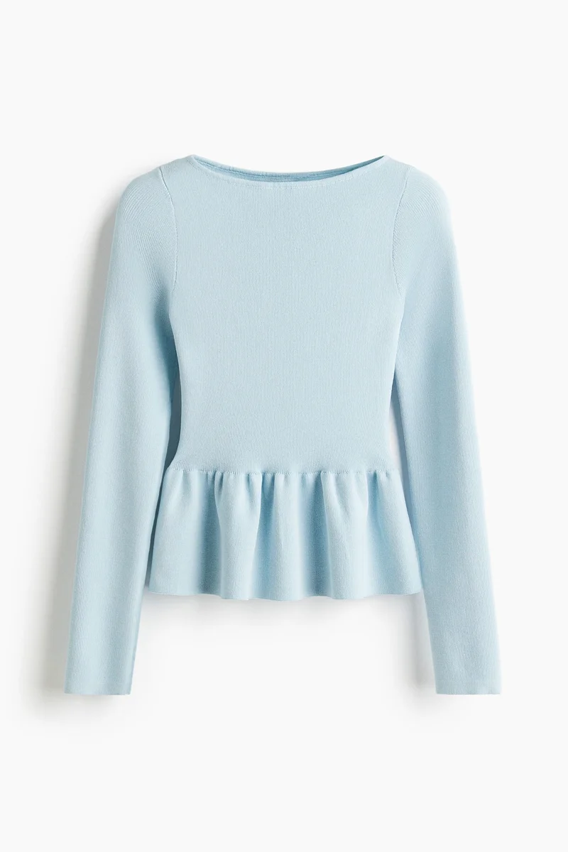 H&M Knitted peplum top