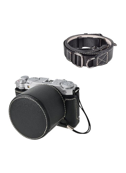 Fuji XM5 Inverse-free Case Set Fuji XM5 Half-shell Fuji X-M5 camera cover with front lens cover and shoulder strap