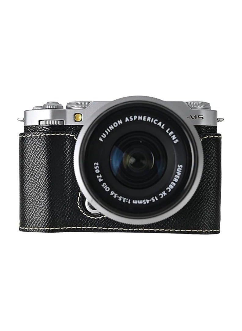 Fuji XM5 Inverse-free Case Set Fuji XM5 Half-shell Fuji X-M5 camera cover with front lens cover and shoulder strap