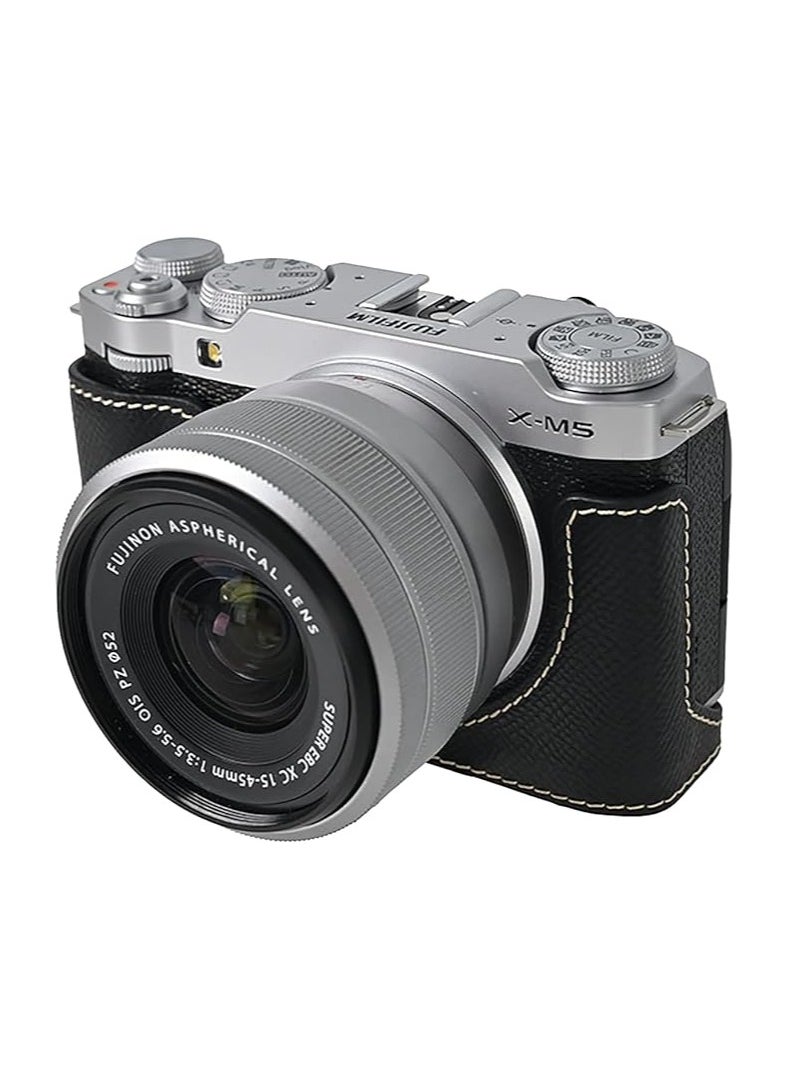 Fuji XM5 Inverse-free Case Set Fuji XM5 Half-shell Fuji X-M5 camera cover with front lens cover and shoulder strap