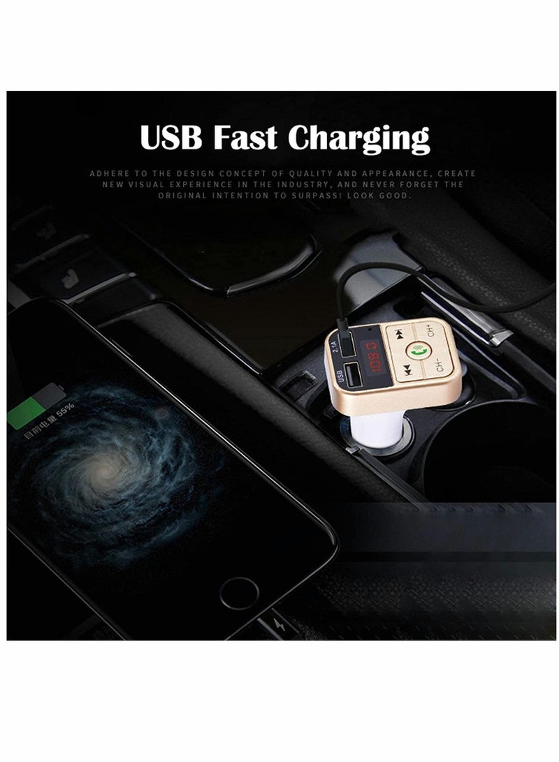 KASTWAVE Bluetooth, Car Bluetooth, Transmitterfm Transmitter Wireless Bluetooth, Compatible Handsfree Mp3 Audio Music Player, Dual USB Radio Modulator Car Kit, 2.1A Charger (Black) - Image 5