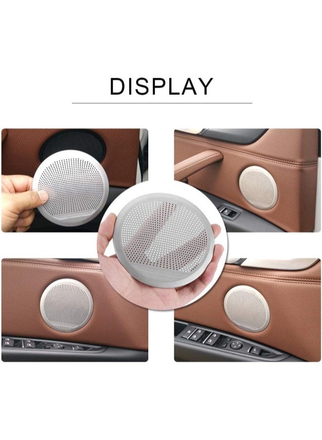 klarako 4Pcs Door Speaker Cover,Stainless Steel Car Audio Speaker Door Trim Covers For 1418 X5 X6 F15 F16 - Image 1